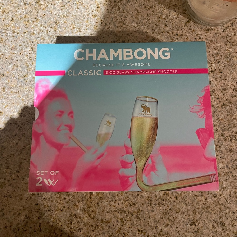 Chambong Champagne Shooter with Wooden Stand